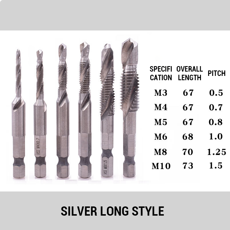 Tapping And Chamfering Integrated Hexagonal Shank Drill