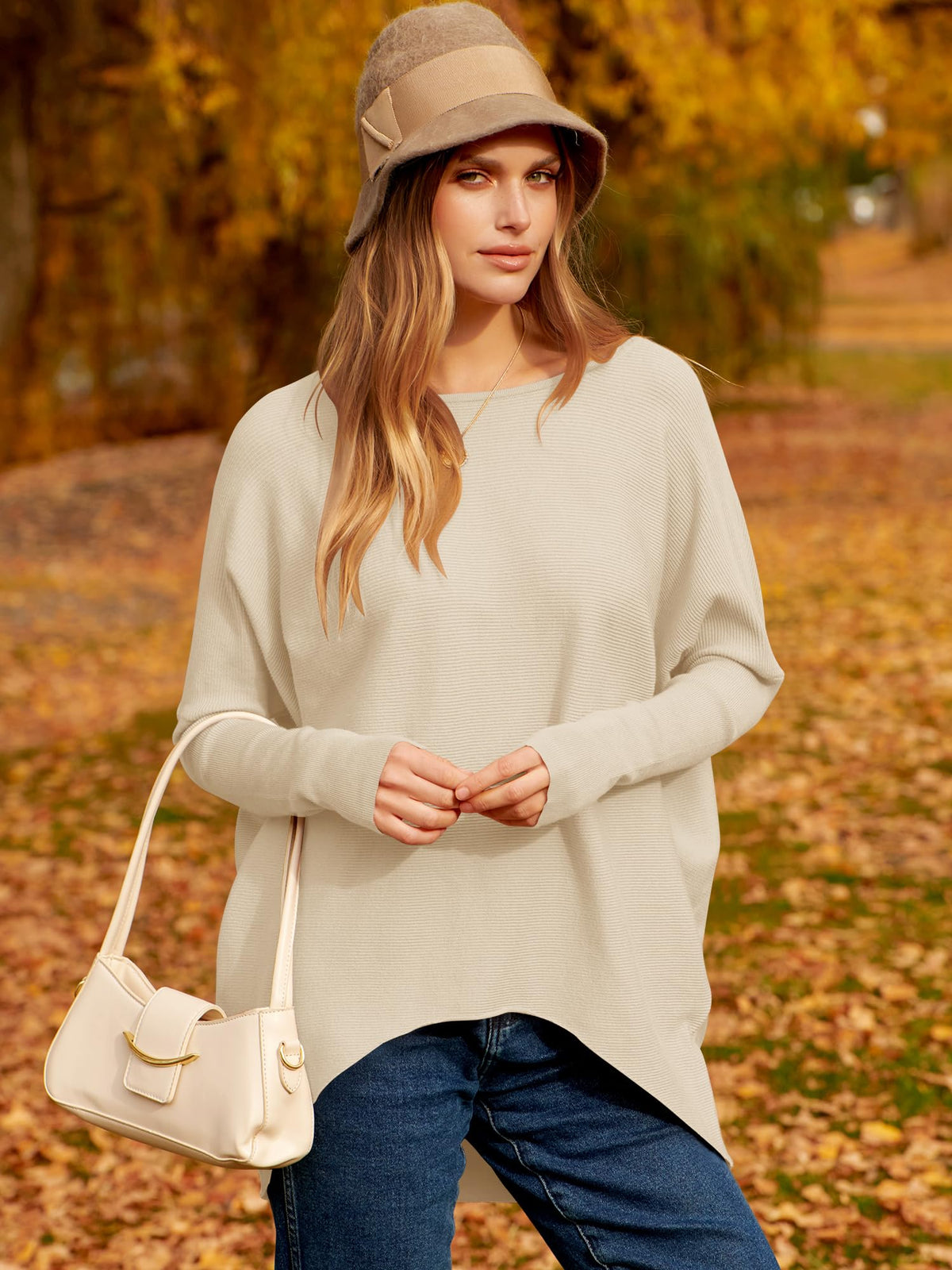 Women's Off Shoulder Long Sleeve Bat Sleeve