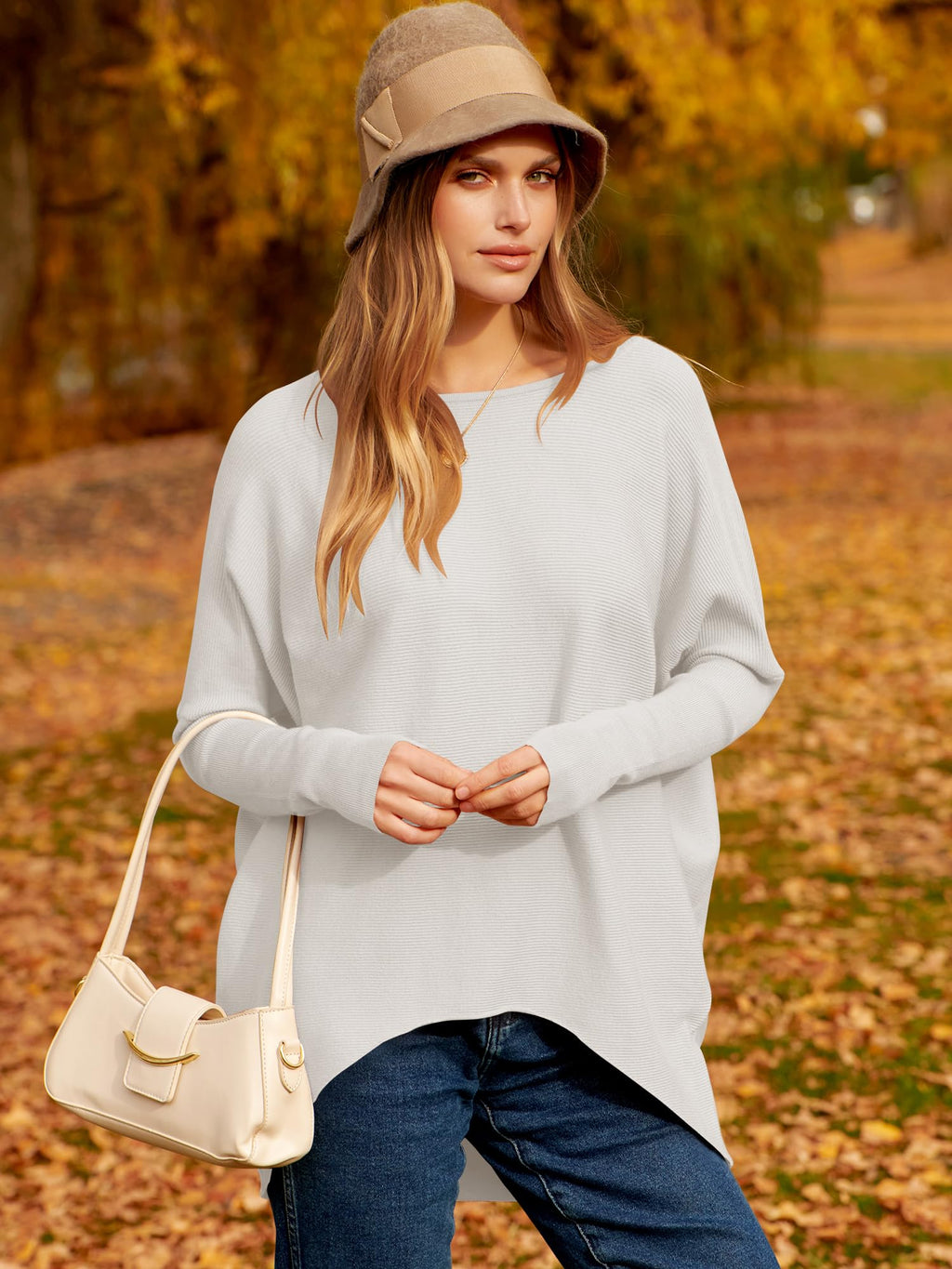 Women's Off Shoulder Long Sleeve Bat Sleeve